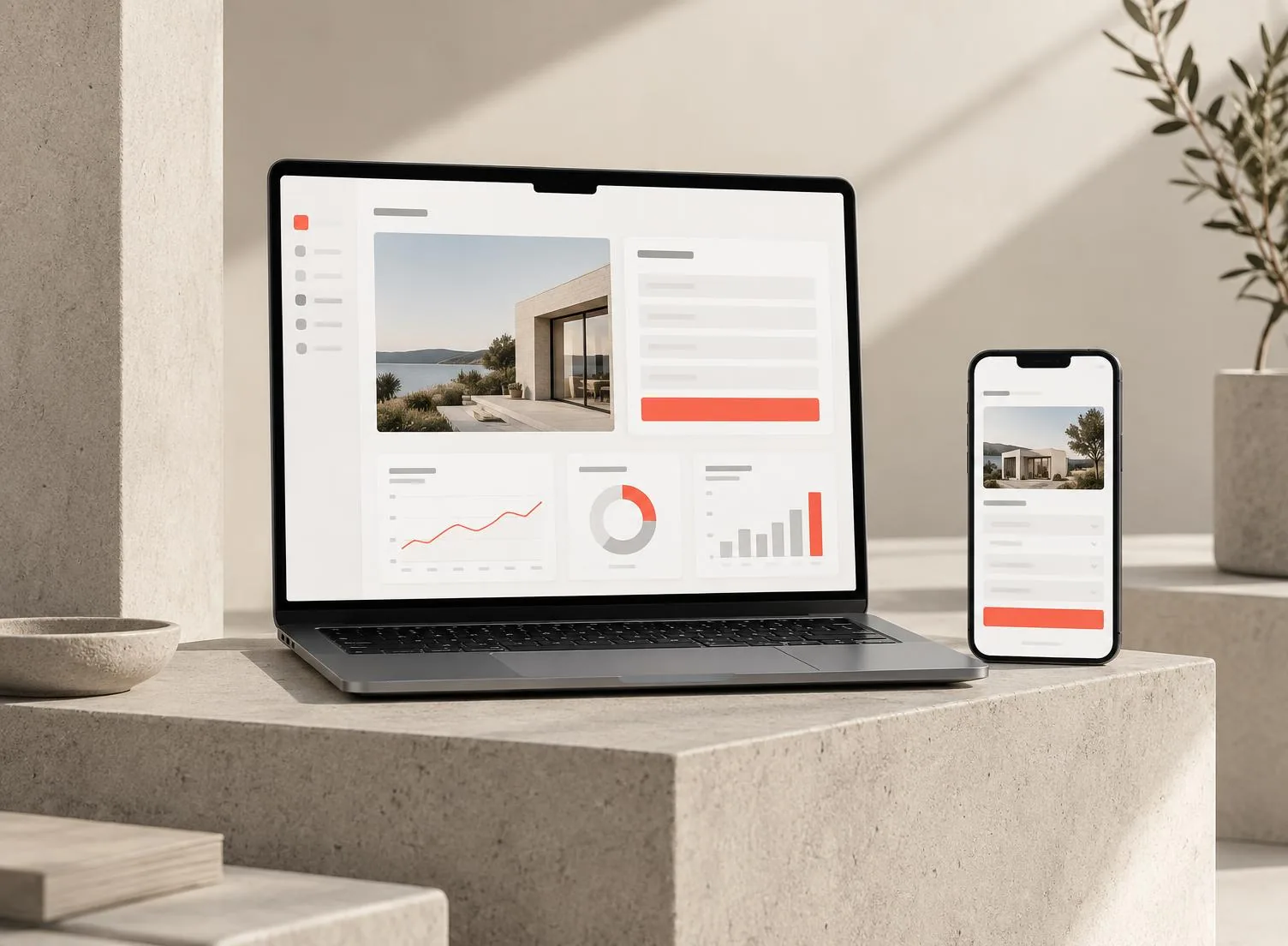 Produktmockup med personlig mikroside og attribution-dashboard